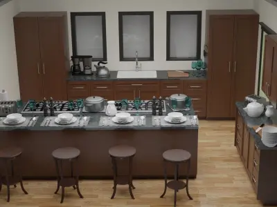the kitchen - Free low-poly 3D model