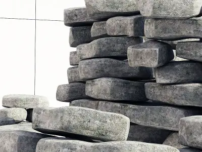 Collection stone decor exsterer 3D model