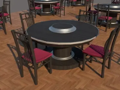 The cafe  Low-poly 3D model