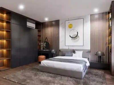 Interior Bedroom Modern Model Low-poly 3D model