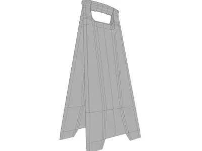 Caution Wet Floor Sign Low-poly 3D model