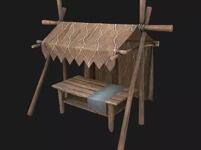 Bazaar Stall Low-poly 3D model