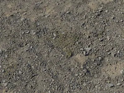 Dry Gravelly Dirt With Grass Patches PBR Texture Texture