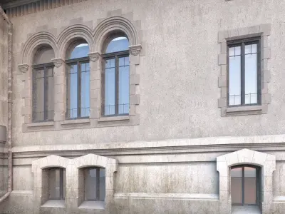 Neoromanian architecture - Cotescu House 1942  3D model