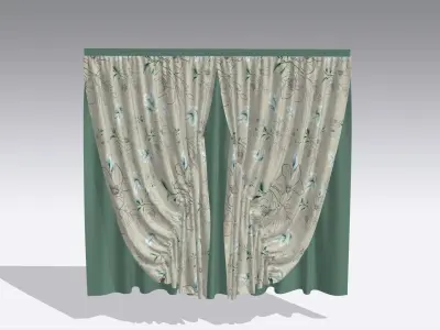 Curtain Low-poly 3D model