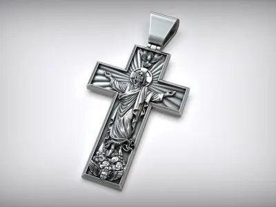 The Ascension of Jesus Christ Ascending to Heaven Cross 3D print model