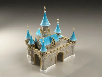 Castle with turrets  3D print model