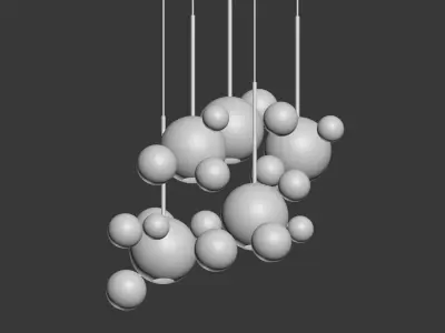 Giopato Coombes Bolle Circular Chandelier 24 Bubbles 3D model