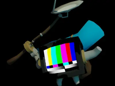 The Signal Seeker - Tv Robot Low-poly 3D model