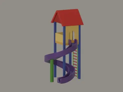 Playground Slide House Low-poly 3D model