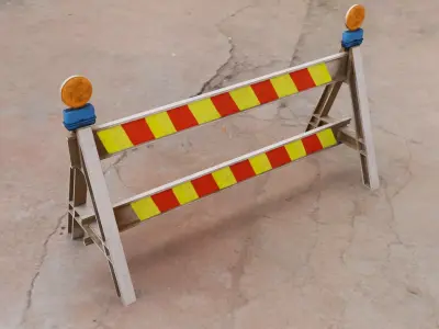 Traffic Barricades Small and Medium Size Bundle 3D model