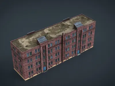 Apartment Building Low-poly 3D model
