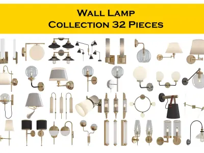 Wall Lamp Collection 32 Pieces 3d model 3D model