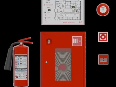 Fire Fighting System BLENDER 3D Model Cycles 3D model
