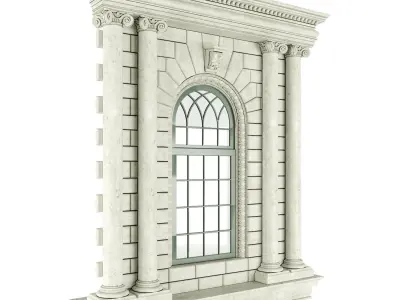 Classic Architecture Arch Window 3 3D model