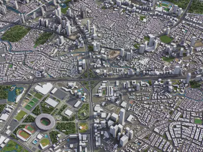 Jakarta - 3D City Model Low-poly 3D model