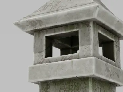 Japanese Furniture Kit - Outdoor Lamp B Low-poly 3D model