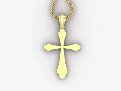 Light Gold 18K Cross Pendant 1CP079 3D print model