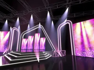 stage 343 Low-poly 3D model