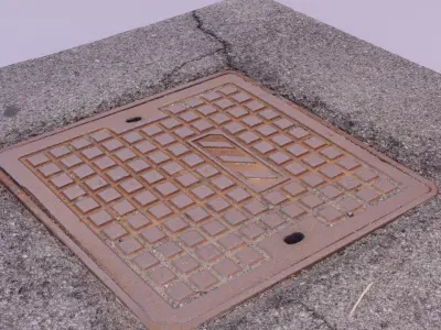 Cover manhole 06 raw scan 3D model