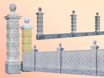 classic fence PIERS FOR GATES 3D model order