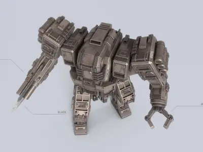 Advance Mech Low-poly 3D model get