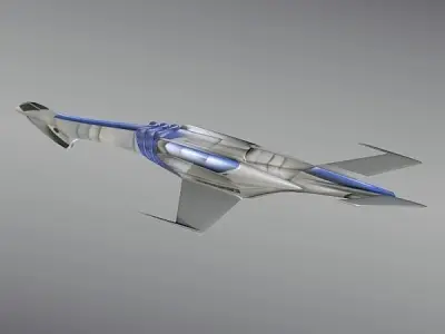 Lowpoly spaceship concept vehicle Low-poly 3D model