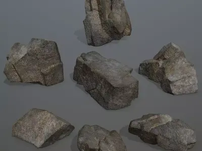 Rock Set 4 Low-poly 3D model