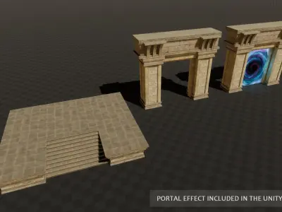 Fantasy Stone Portal - Game Props Low-poly 3D model