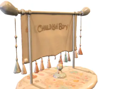 Fairy Tale Storybook Banner Low-poly 3D model