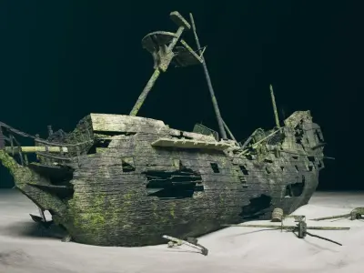 Pirate Ship Wreckage 3D model