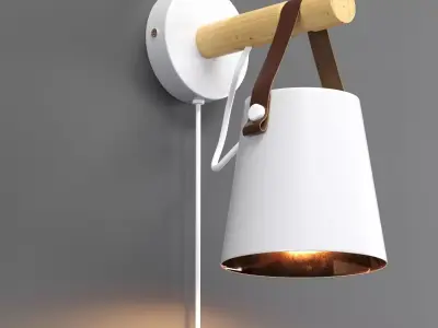 Leather wall lamp 3D model