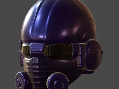 Gas mask helmet 3d model scifi Low-poly  Low-poly 3D model 188