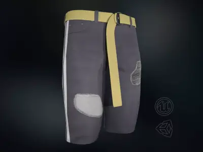 Jeans Short Low-poly 3D model