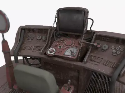 Steampunk Time Machine Low-poly 3D model