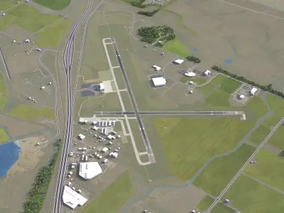 Manhattan - Regional Airport - MHK Low-poly 3D model