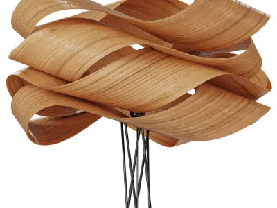 Wooden Ribbon Floor Lamp 3D Model 3D model