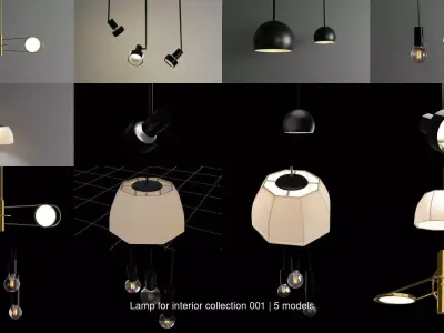 Lamp for interior collection 001 3D Model Pack