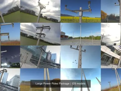 Large Power Poles Package - 128 Components