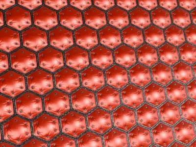 Red Sci-Fi Wall PBR Seamless Texture