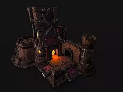 Next Generation Orc Barracks Low-poly 3D model