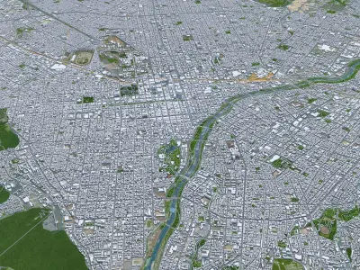 Sapporo City in Hokkaido Japan Low-poly 3D model