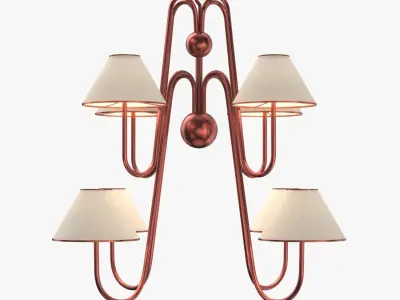 Eight Armed Bouquet Chandelier PBR 3D model