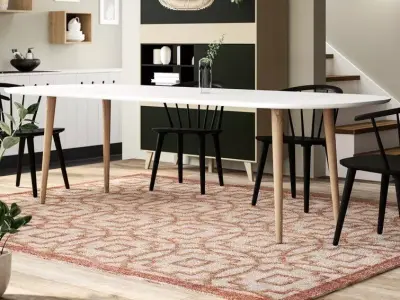 Walters Oval Wood Dining Table 3D model