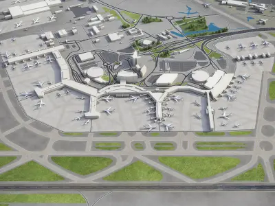 Stockholm - Arlanda Airport Low-poly 3D model
