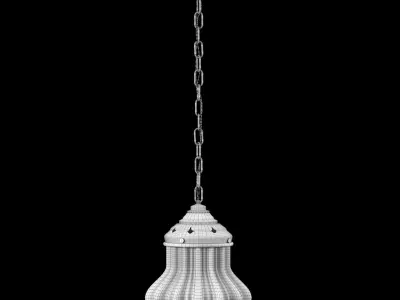 Pendant lighting copper and glass 3D model