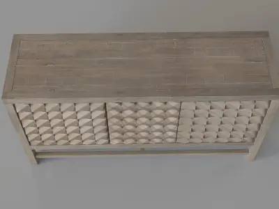 Barrister Contemporary 3-Door Media Credenza 3D model