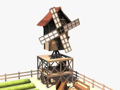 Farm 01 Low-poly 3D model