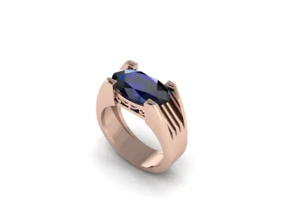 Sapphire Signet Ring 3D print model purchase