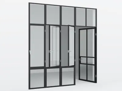 Aluminium door 18 3D model